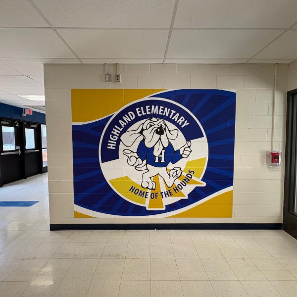 U-46 Highland Elementary School Logo Mural