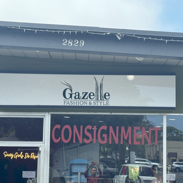 Gazelle Consignment Storefront Signage And Graphics in Carlsbad Village!