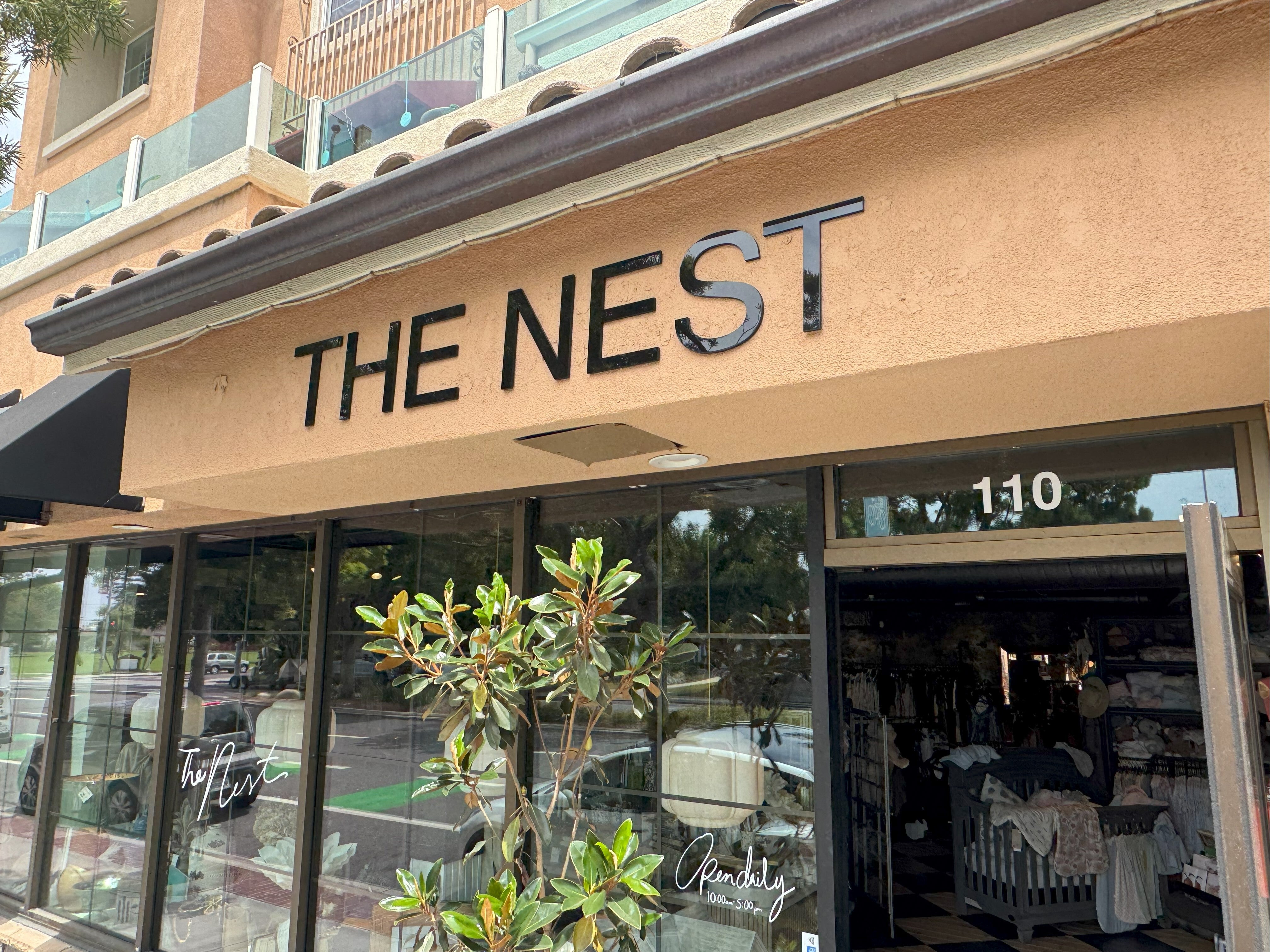 The NEST Home Decor Storefront Signage and Graphics in Carlsbad Village!