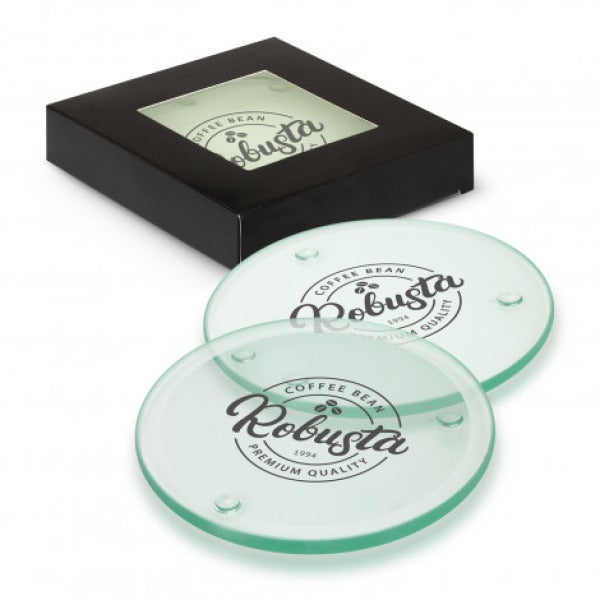 Custom Venice Glass Coaster - Set of 4 - Round