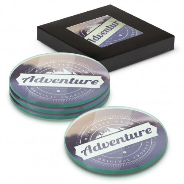 Custom Venice Glass Coaster - Set of 4 - Round - Full Colour