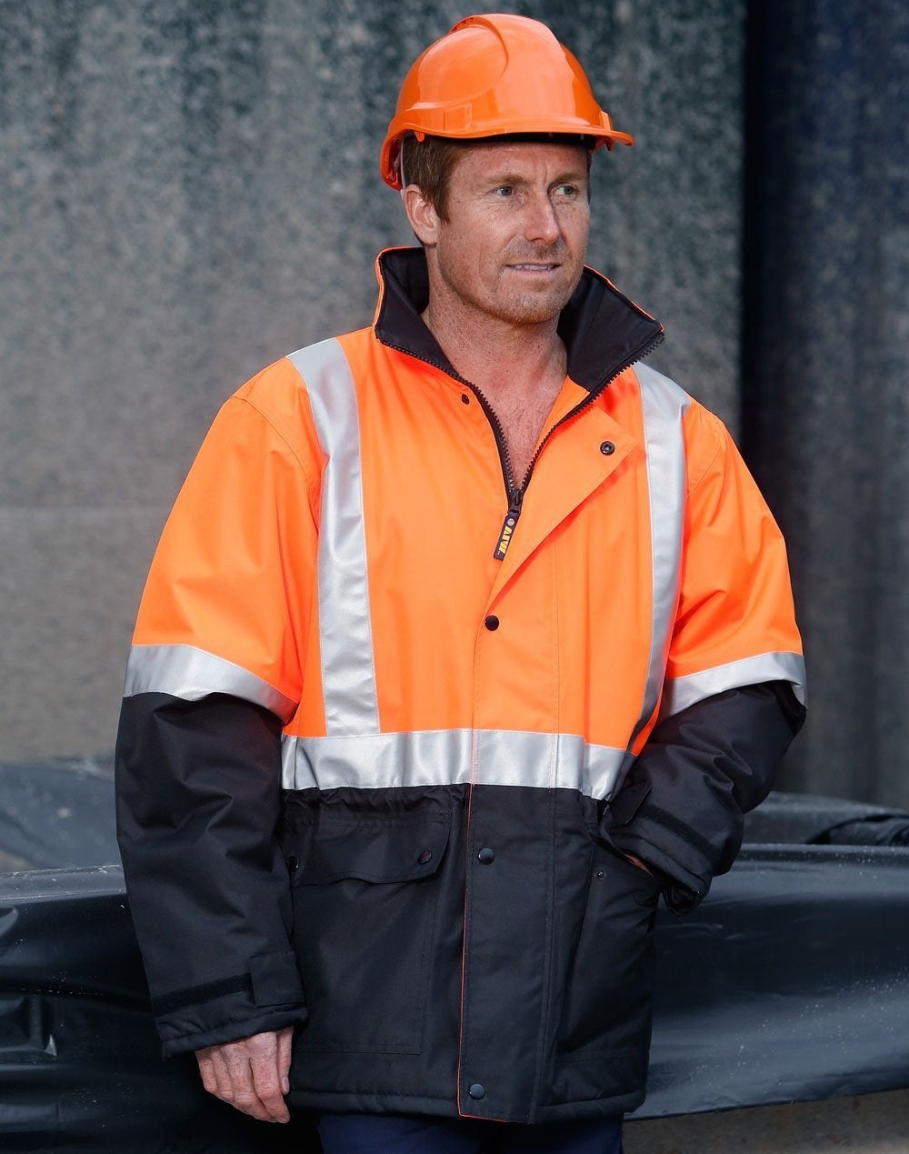 Hi Vis Rain Proof Jacket with Quilt Lining