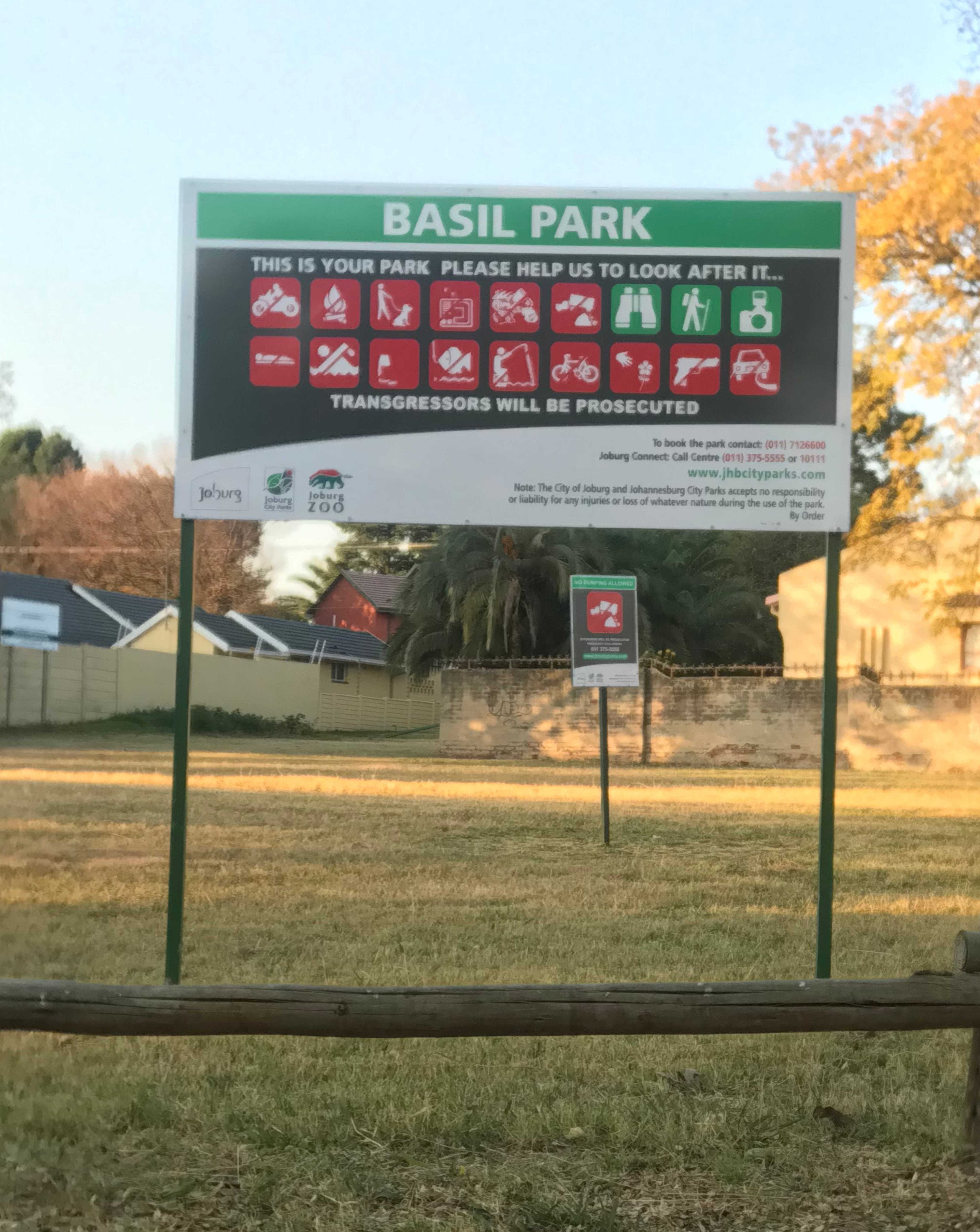 Joburg City Parks and Zoo Signs