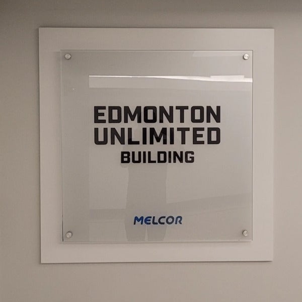 Signage for Melcor at the Edmonton Unlimited Building