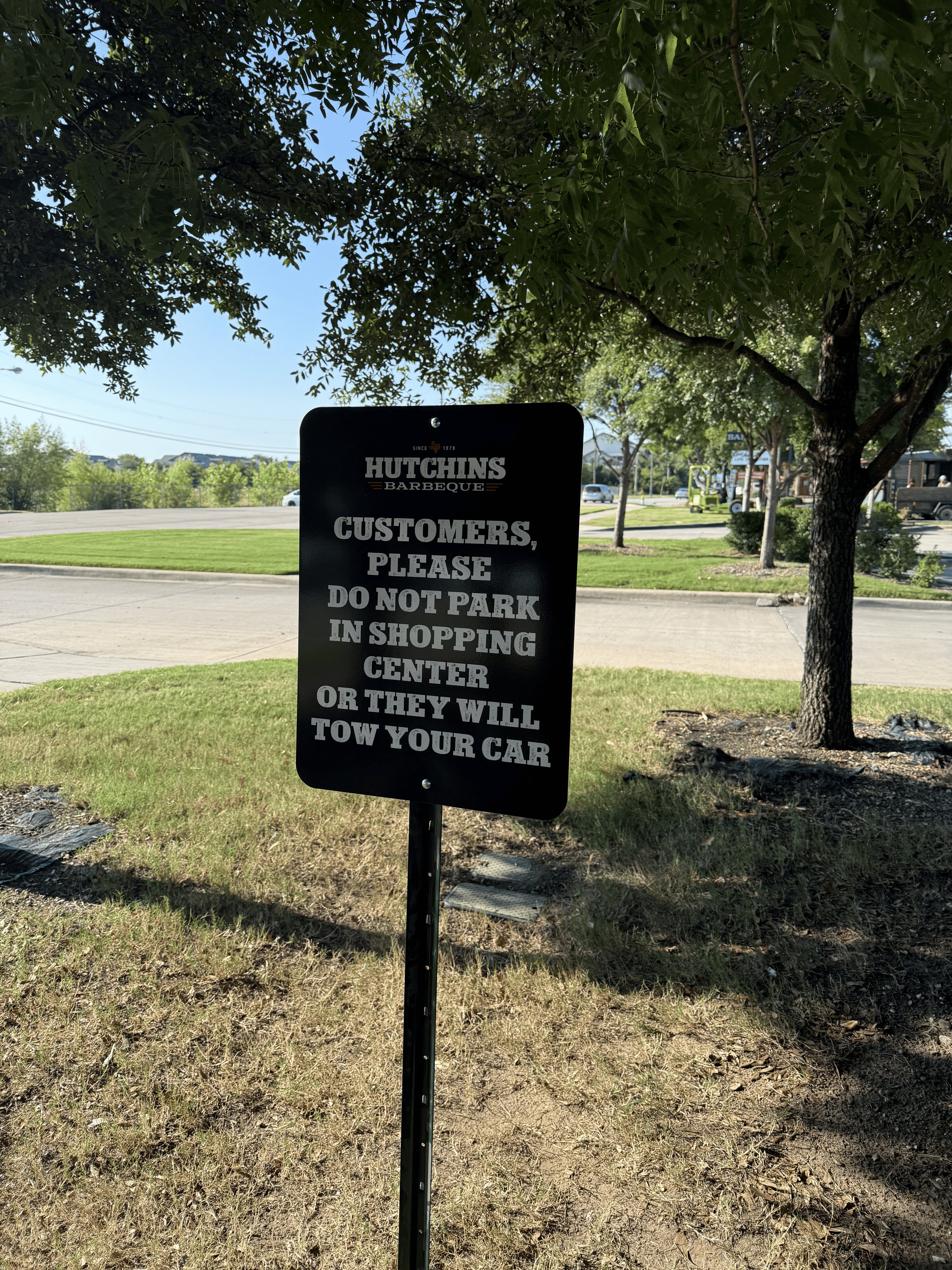 Hutchins BBQ Parking Signs