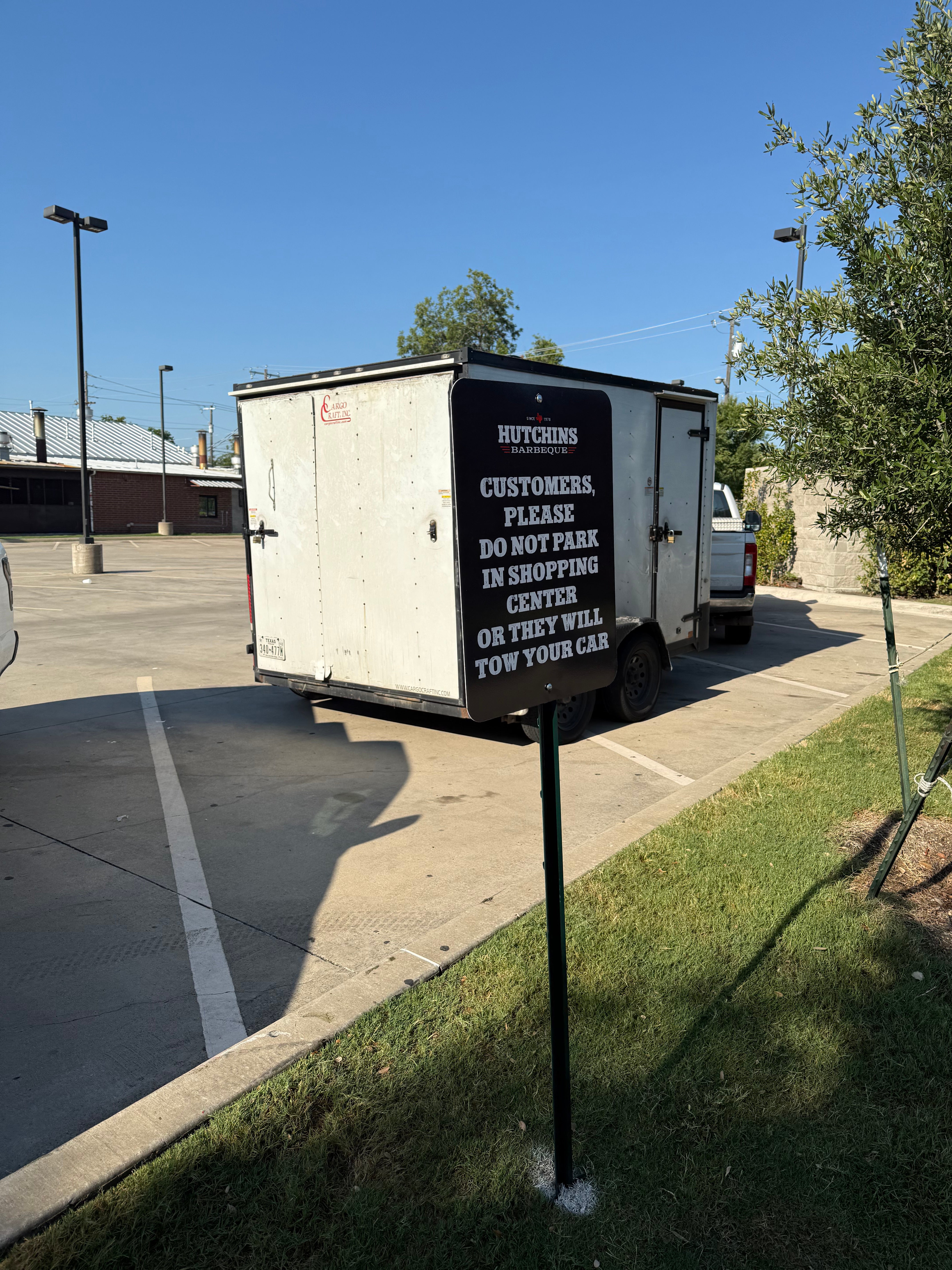 Hutchins BBQ Parking Signs