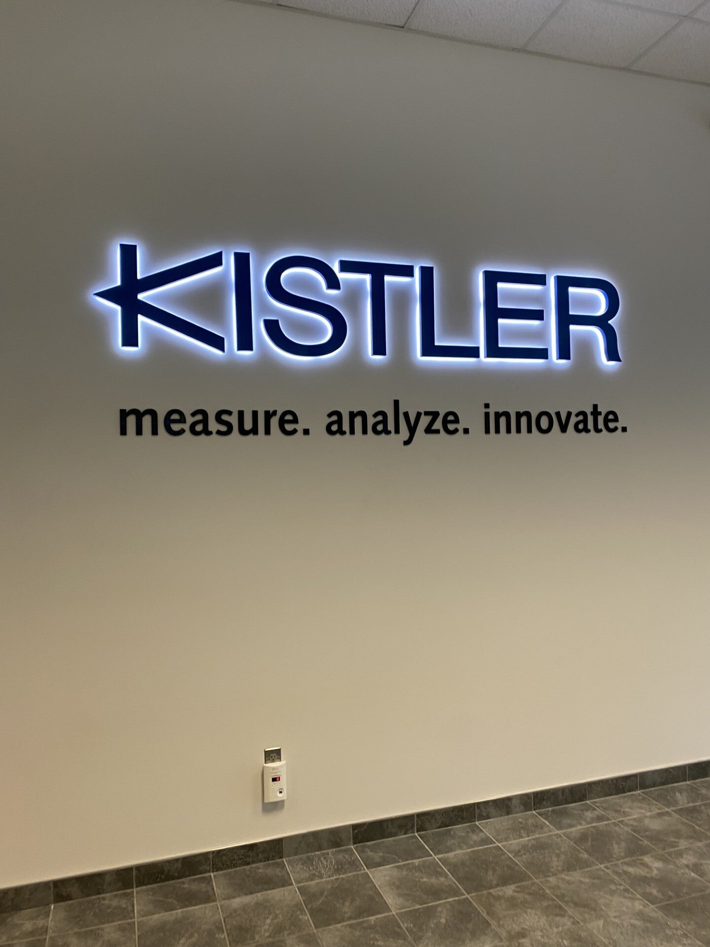 Kistler Instrument Corporation's Illuminating Lobby Signage