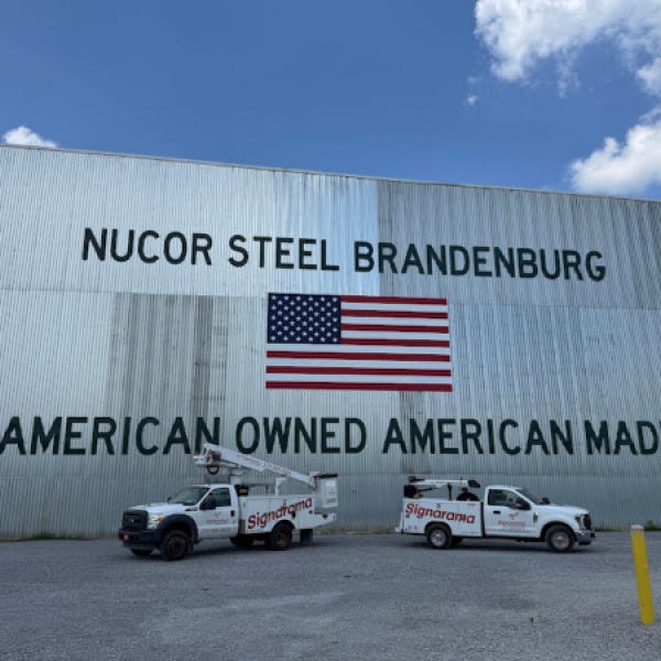 Nucor Steel Dimensional Letters