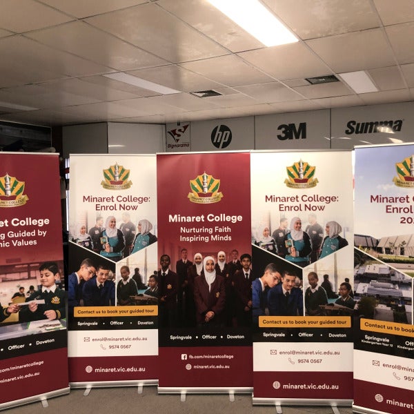 Promotional Pull-Up Banners for Minaret College