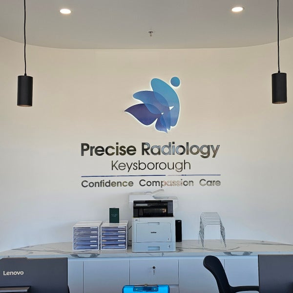 Reception Sign for Precise Radiology, Keysborough