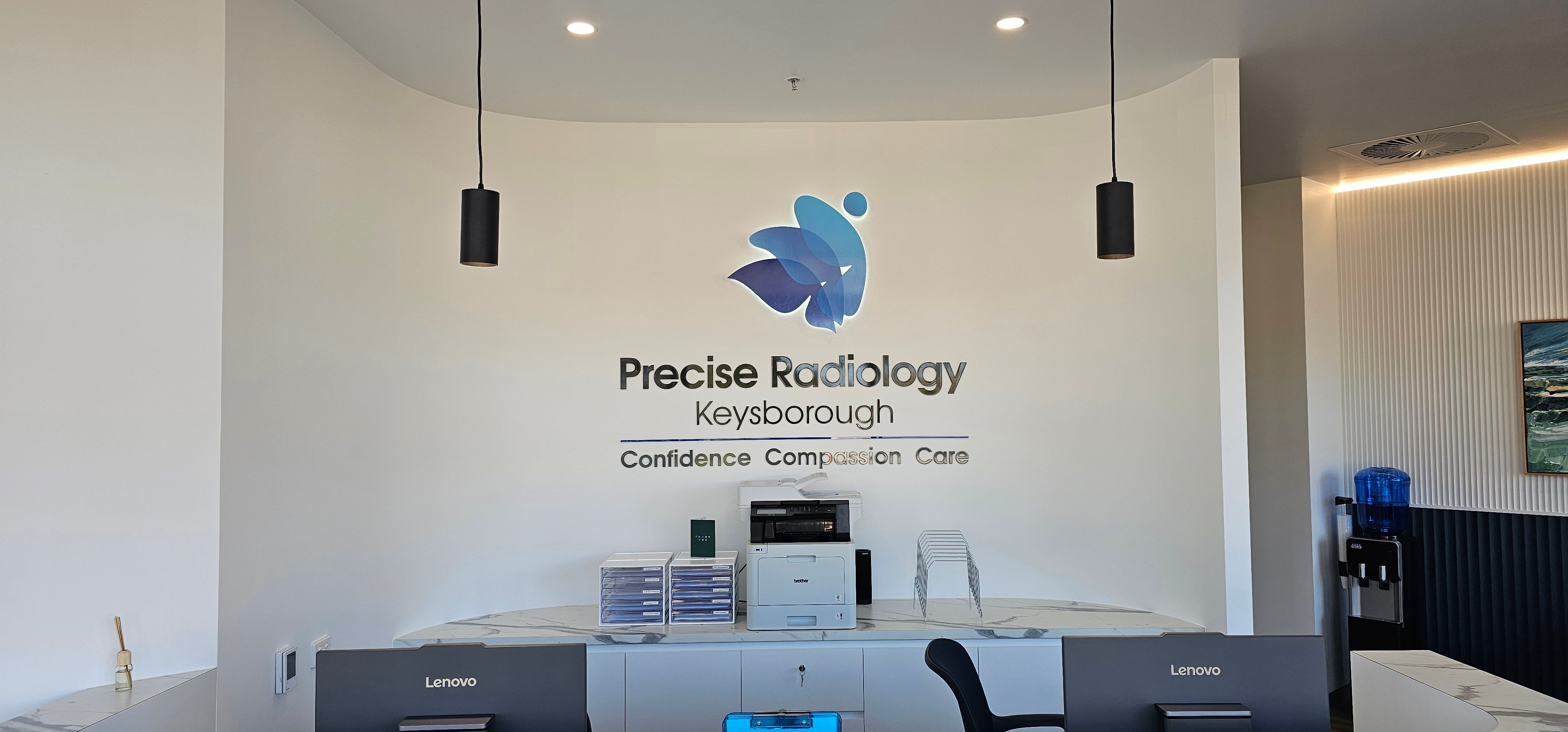 Reception Sign for Precise Radiology, Keysborough 
