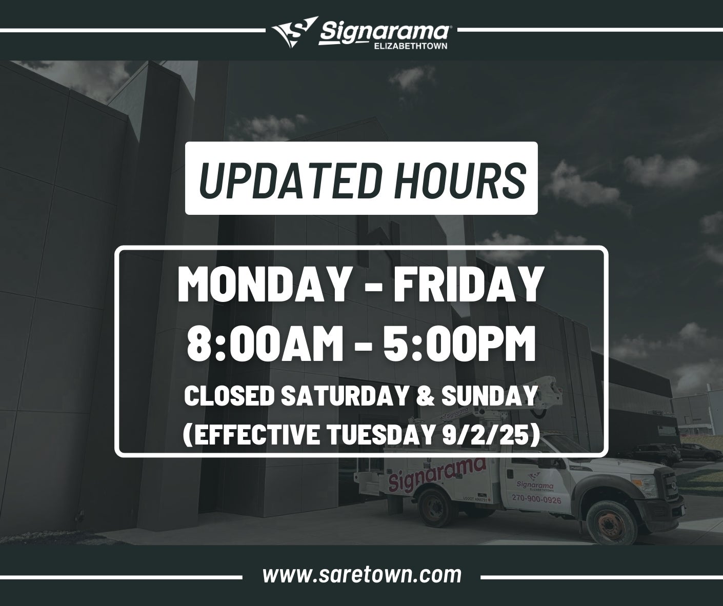 Signarama Elizabethtown Updated Store Hours