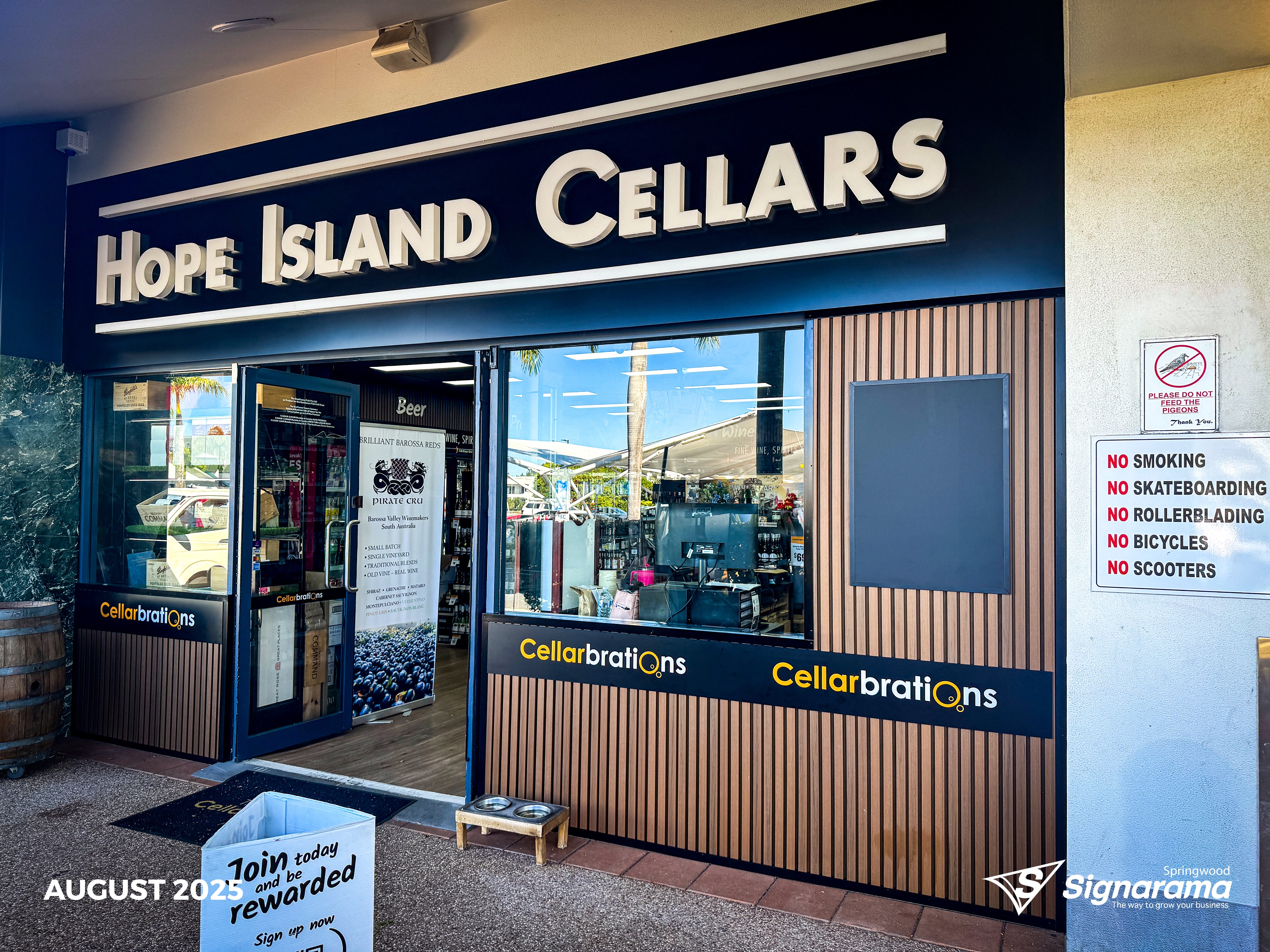 Shop Front Re-brand - Hope Island Cellars
