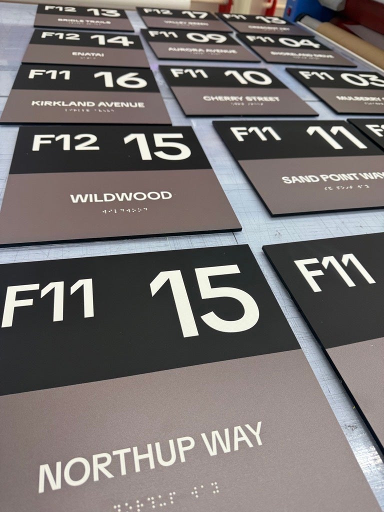 Workspace Experts Pick Custom Suite Plaques for Corporate  Branding, Wayfinding and ADA Compliance - Bellevue, WA
