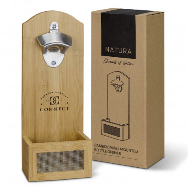 Custom NATURA Bamboo Wall Mounted Bottle Opener