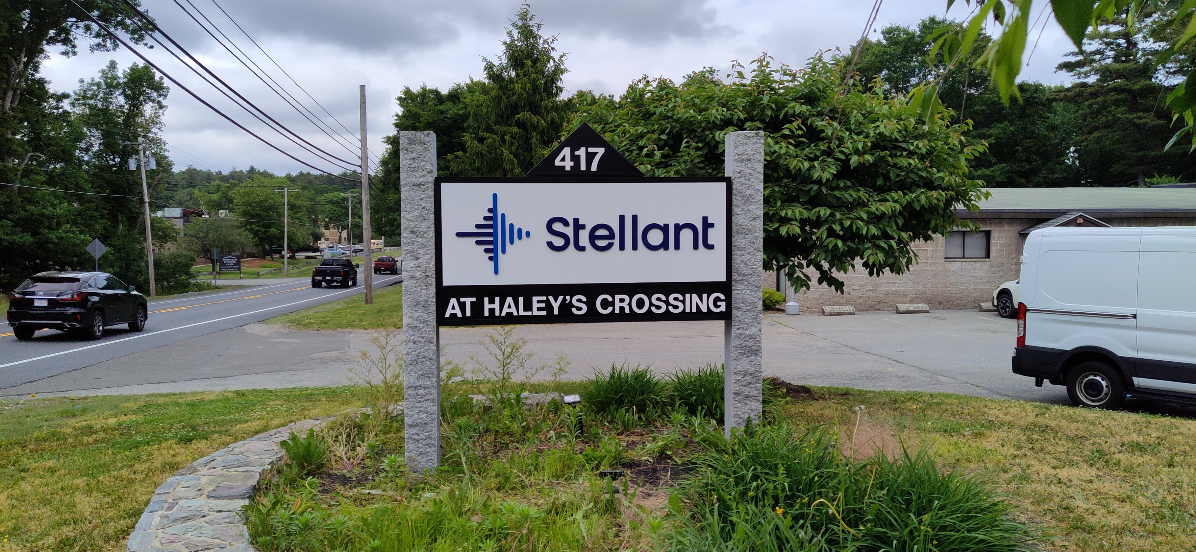 Custom Post & Panel Sign Installation for Stellant at Haley’s Crossing – Topsfield, MA