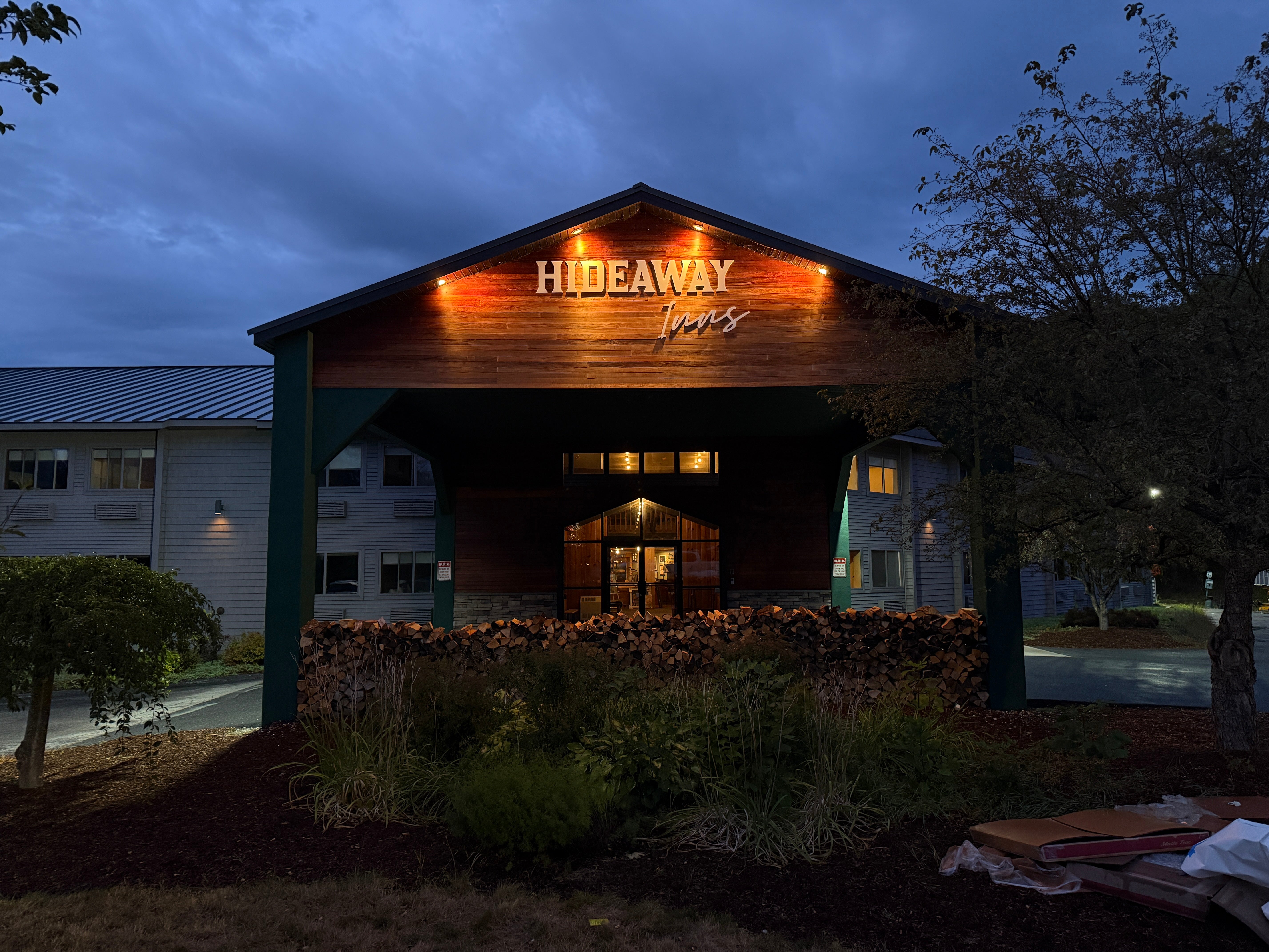 Hideaway Inns New Signage And Updated Building, Newbury NH