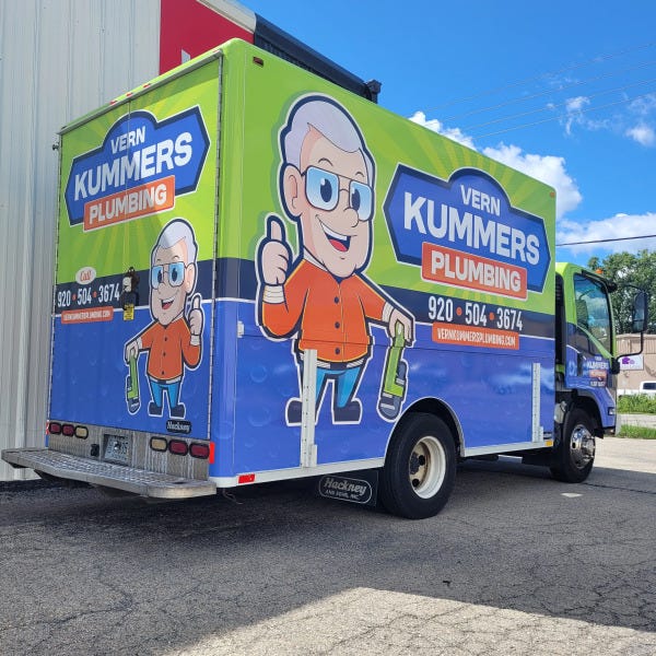 Vehicle wrap for Vern Krummers Plumbing