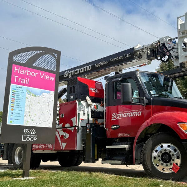 Harbor View Trail Sign with Signarama Truck