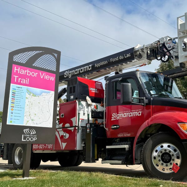 Harbor View Trail Sign with Signarama Truck