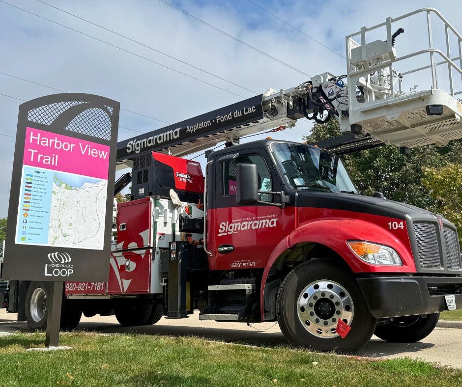 Harbor View Trail Sign with Signarama Truck