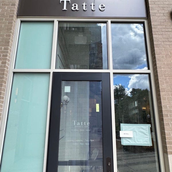 Vinyl Lettering and Acrylic Signage for Tatte Bakery in Fairfax and Falls Church