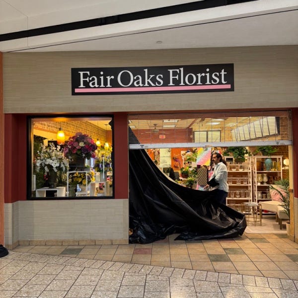 Custom Acrylic Panel Sign for Fairbanks Flowers Grand Opening at Fair Oaks Mall