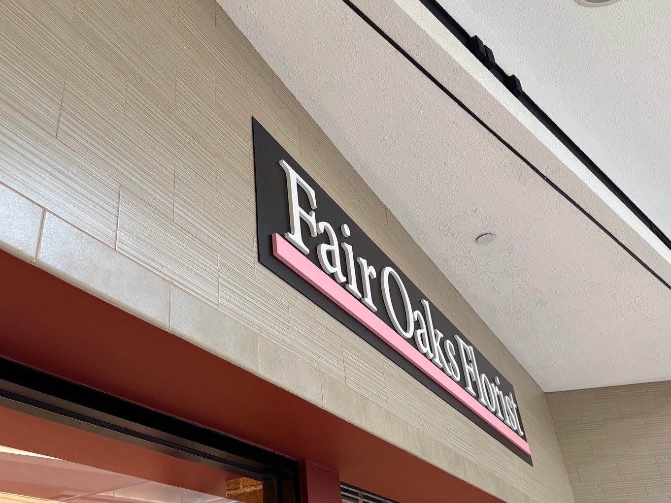 Custom Acrylic Panel Sign for Fairbanks Flowers Grand Opening at Fair Oaks Mall