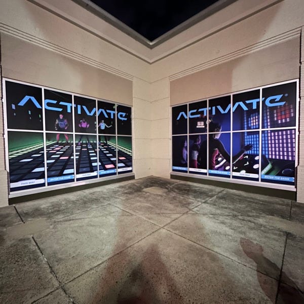 Custom Channel Letters & Window Graphics for Activate Games in Sterling, VA
