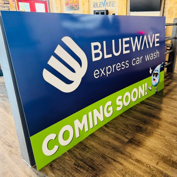 BlueWave Express Car Wash_Post and Panel Sign