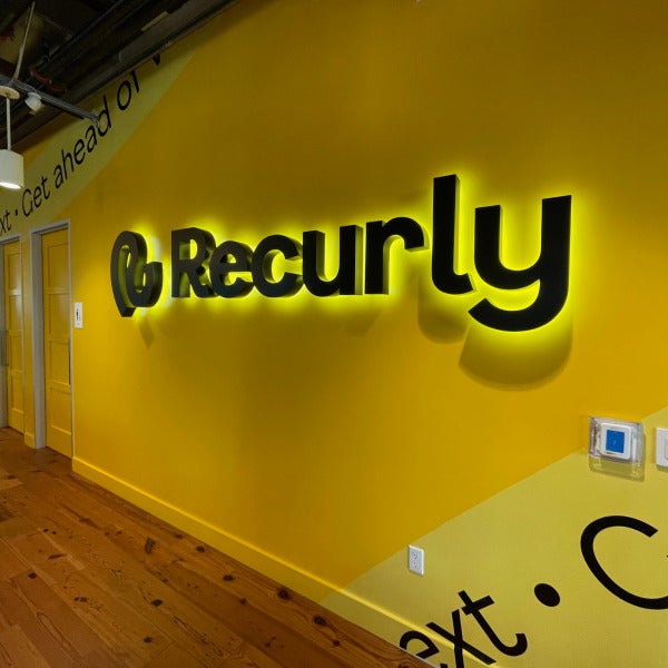 Recurly | Backlit Lobby Sign & Custom Wall Graphics