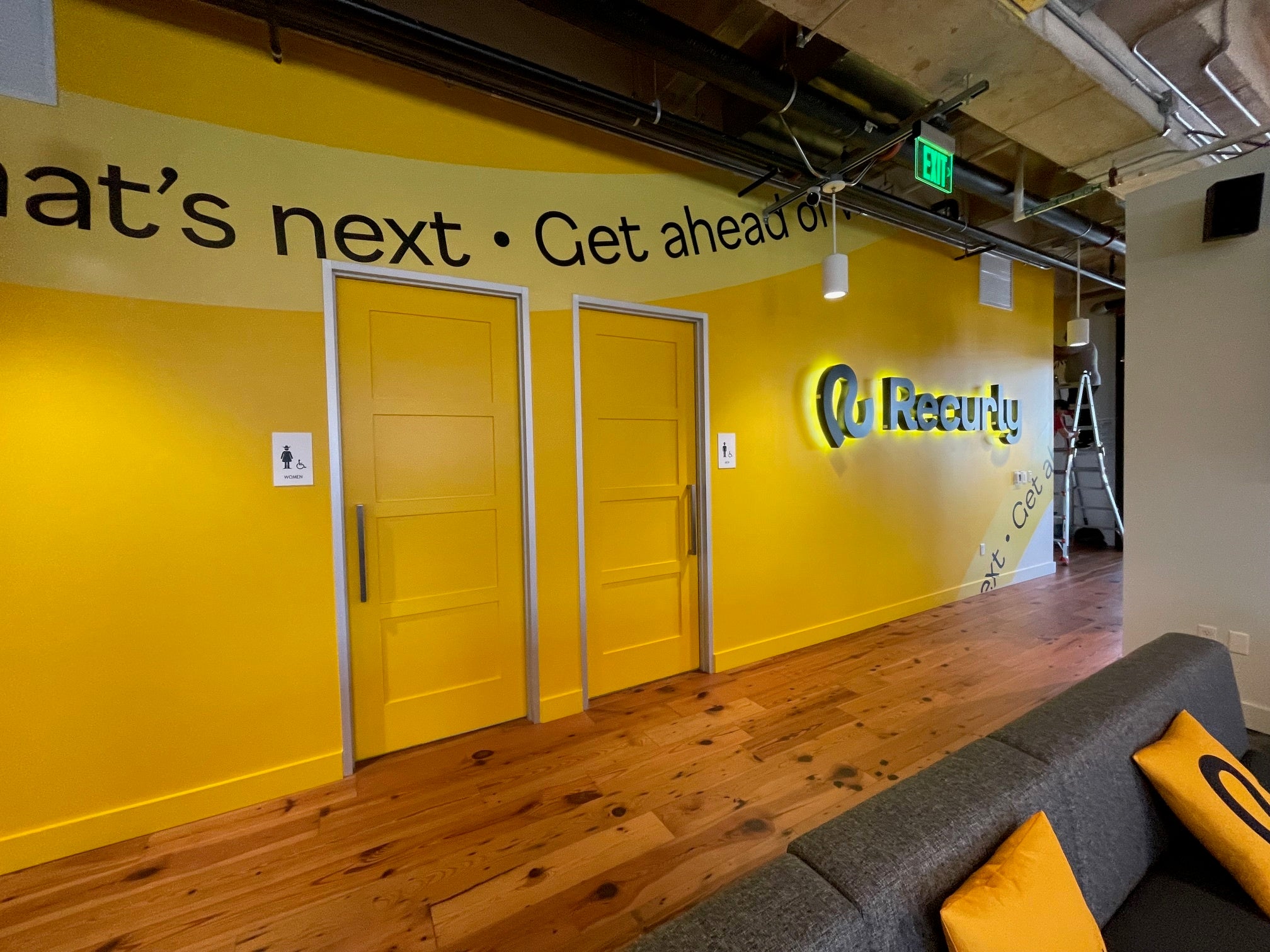 Recurly | Backlit Lobby Sign & Custom Wall Graphics