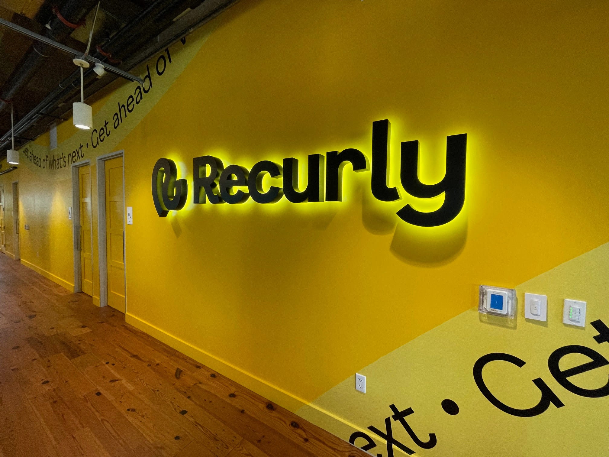 Recurly | Backlit Lobby Sign & Custom Wall Graphics
