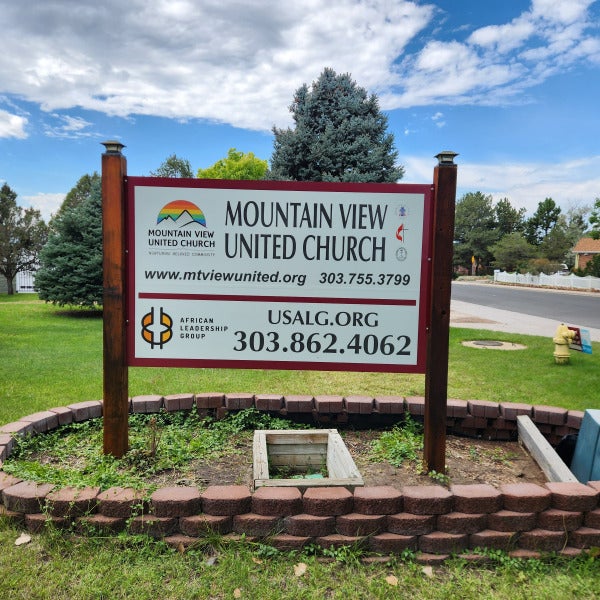 Elegant Post and Panel Sign for Local Church
