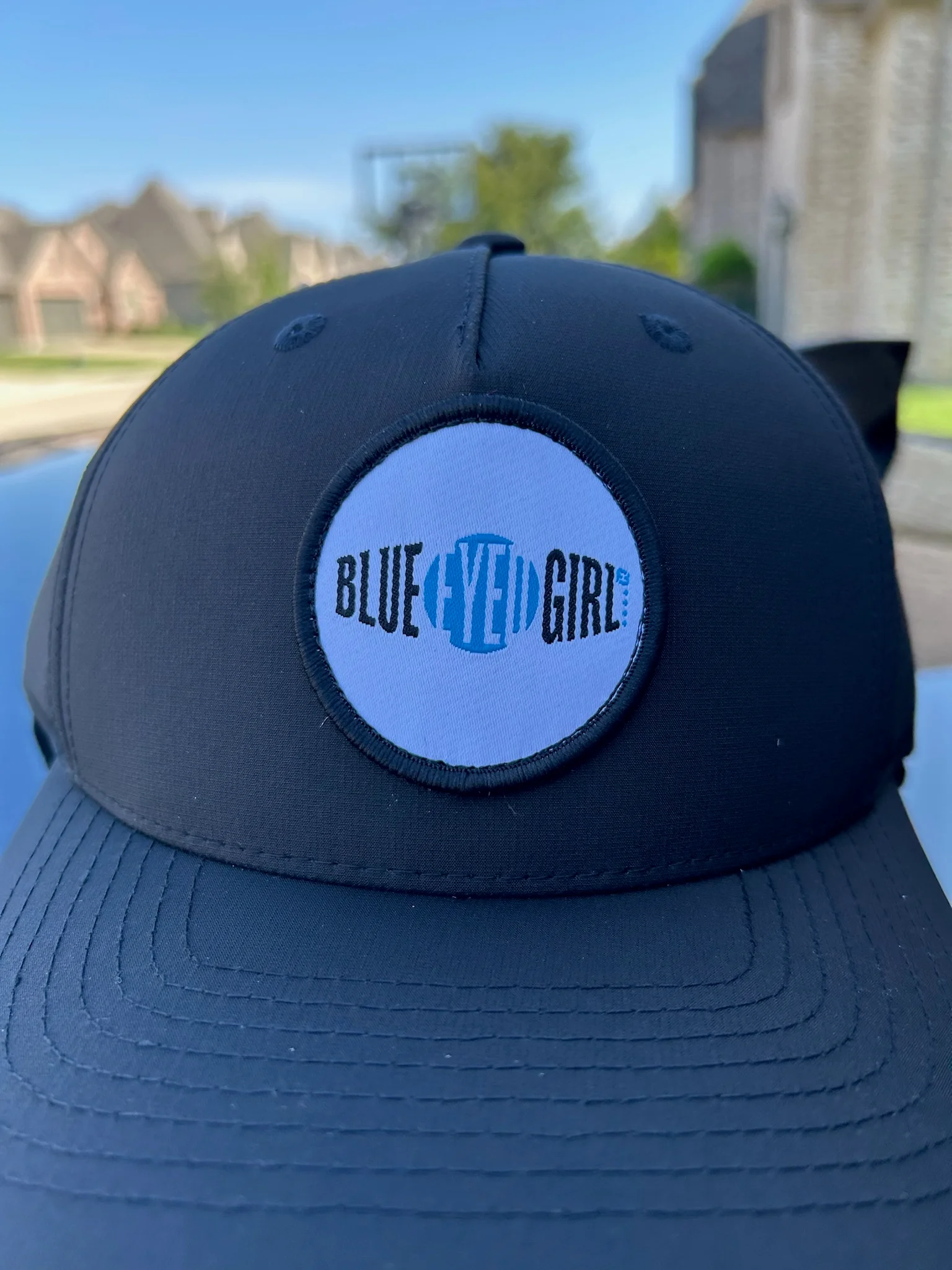 Custom Headwear for Blue Eyed Girl – Stylish Branding That Pops!