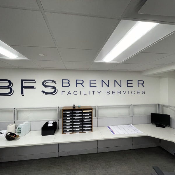 Custom Vinyl Graphic Logo for Brenner Facility Services – Woburn, MA