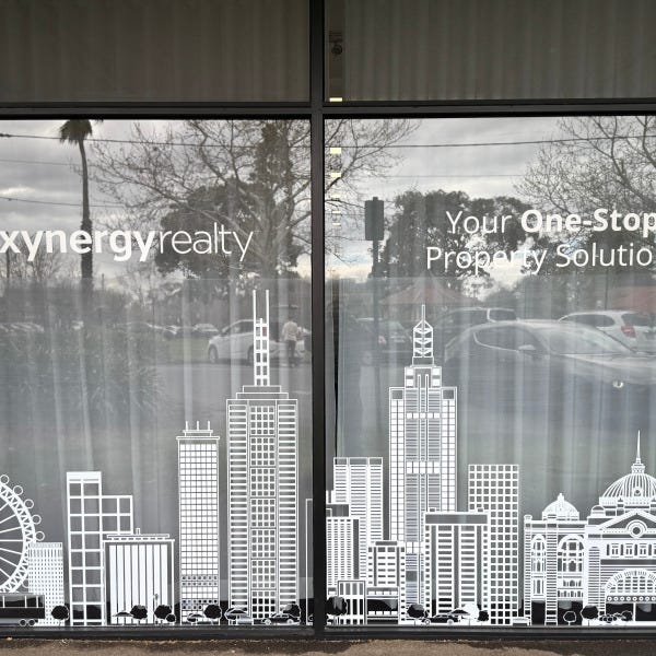 White Print Window Wrap