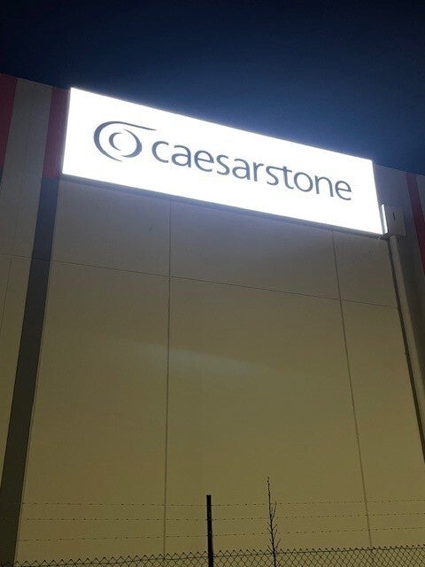Halo Lit Letters and Large Lightbox for Caesarstone at their new Wingfield Showroom