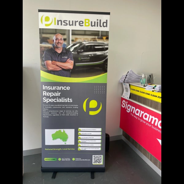 Pull-up Banners - Pattersons Insurebuild - Heidelberg West VIC.