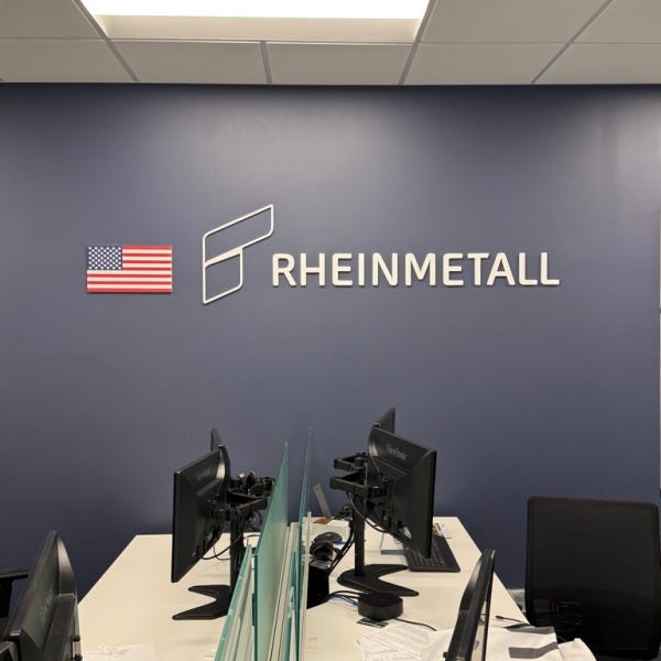Custom Acrylic Lobby Sign & Vinyl Lettering for Rheinmetall USA in Tysons Corner