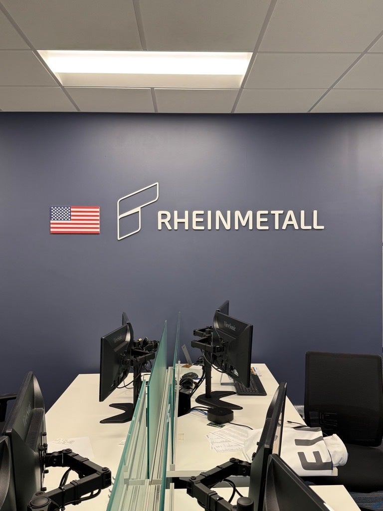 Custom Acrylic Lobby Sign & Vinyl Lettering for Rheinmetall USA in Tysons Corner