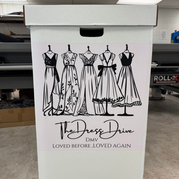 Custom Decals & Graphics for Local Community Dress Drive Collection Boxes in Northern Virginia