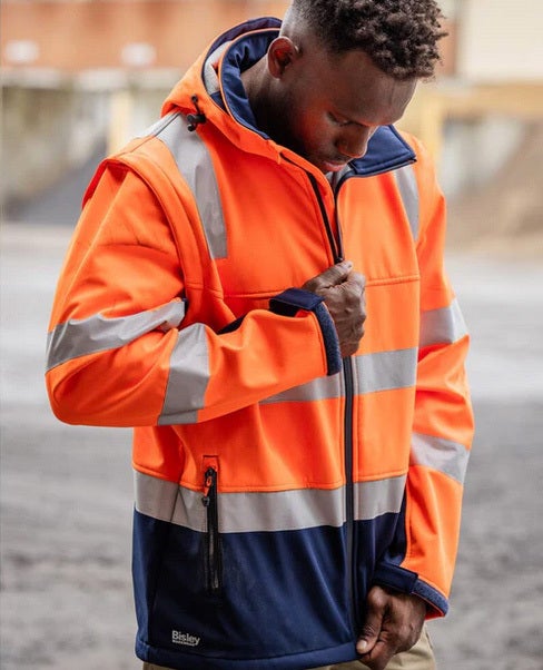 Taped Hi Vis Two Tone Fleece Pullover Hoodie