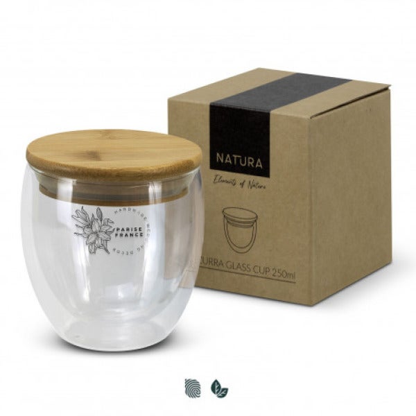 Custom NATURA Azzurra Glass Cup - 250ml