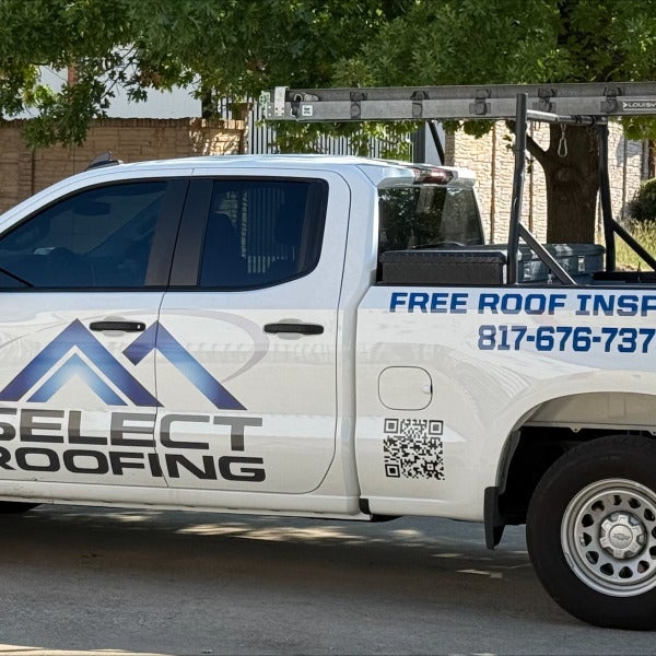 Select Roofing Truck Decals and Logo Design done by Signarama North Fort Worth/Keller
