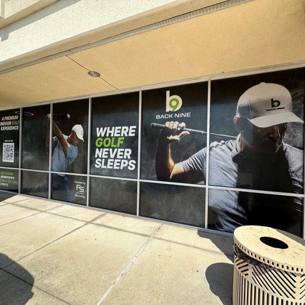 Perforated Windows for Back Nine Golf Keller done by Signarama North Fort Worth/Keller