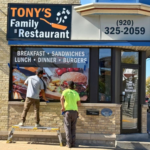 Window Graphic: Tony's 1