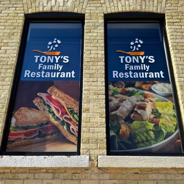 Window Graphic: Tony's 4