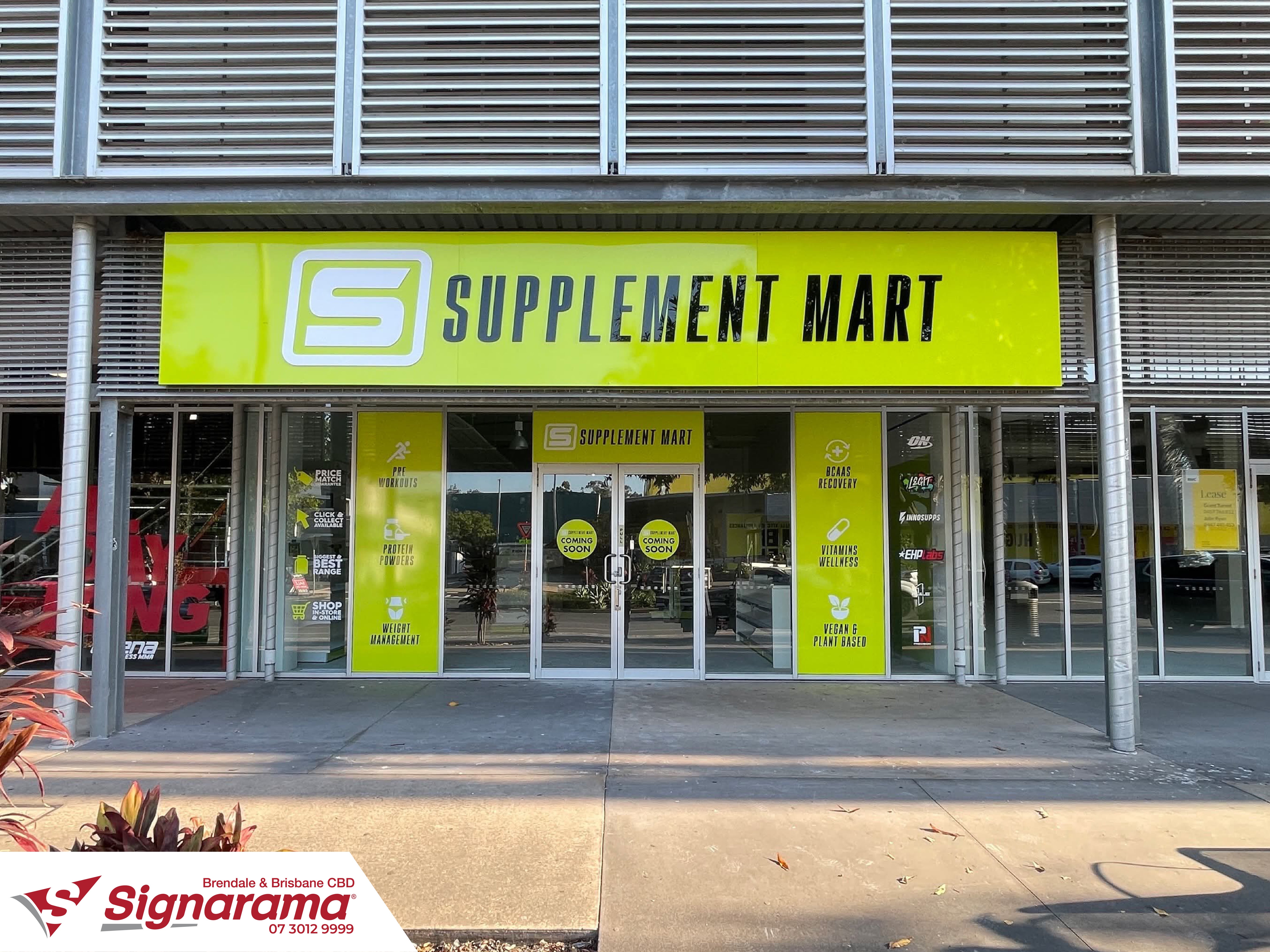 New Retail Shop Fitout Signage for Supplement Mart | Signarama Brendale