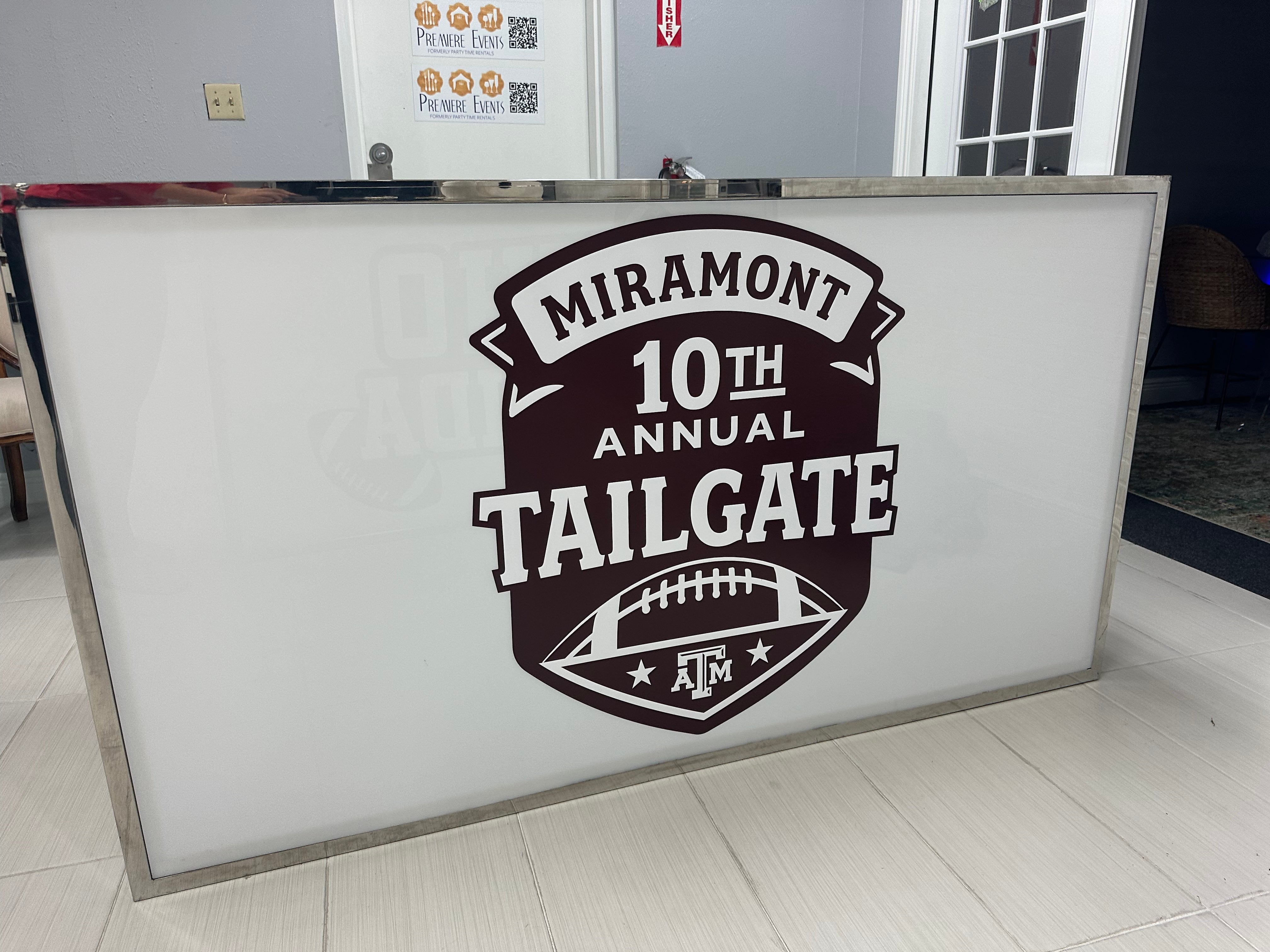 Low Tac Temporary vinyl for bar fronts at Premier Events